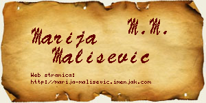 Marija Mališević vizit kartica